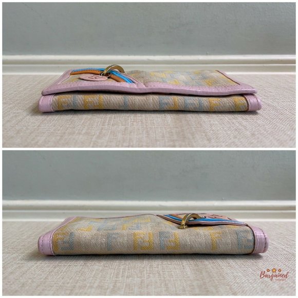 Authentic Fendi Multicolor Canvas Leather Zucchino Long Bifold Wallet - 8M0179 - Picture 5 of 16